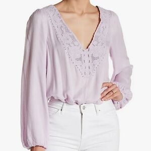 Free People Jezebel Relaxed Elegant Lilac Bodysuit Size: M